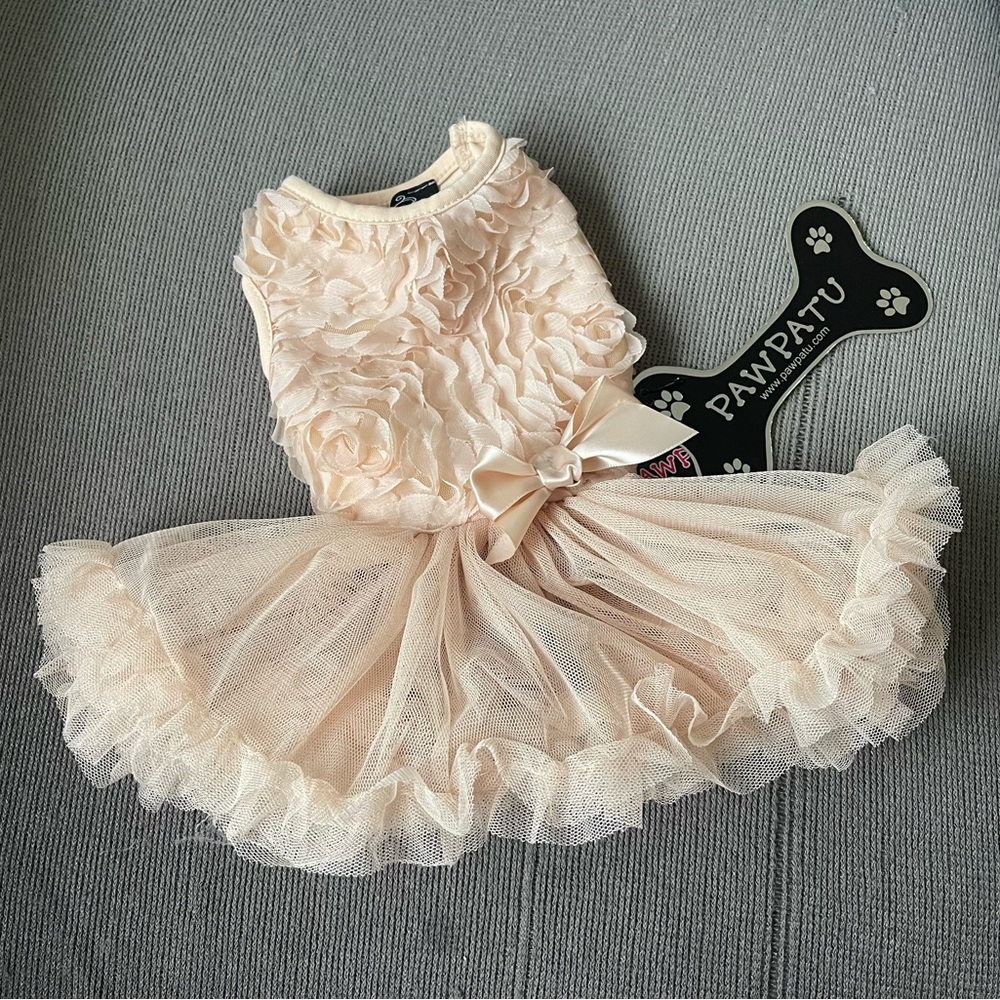 Pawpatu Pet dusty creamy peach Tutu Dress